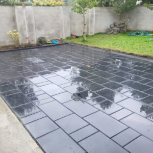 Patio with Three-Size Barleystone Paving in Limerick City