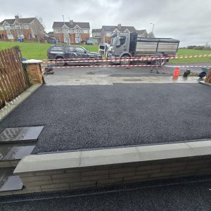 SMA Driveway with Retaining Wall in Kildare, County Kildare