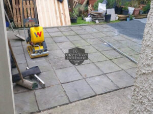 Barleystone Patio with Birch Border in Limerick City