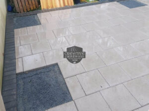 Barleystone Patio with Birch Border in Limerick City