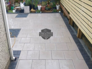 Barleystone Patio with Birch Border in Limerick City