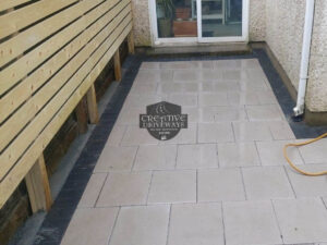 Barleystone Patio with Birch Border in Limerick City