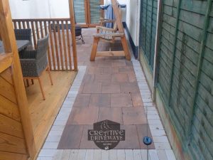 Barleystone Patio with Birch Border in Maynooth, Co. Kildare