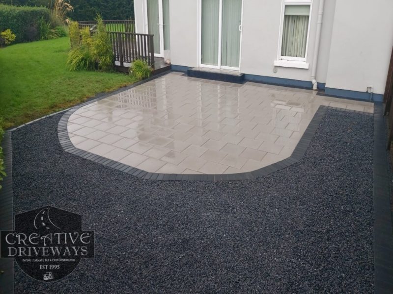 Barleystone Patio with Damsen Border in Limerick City