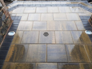 Barleystone Paved Patio with Charcoal Damson Border in Edenderry, Co. Offaly