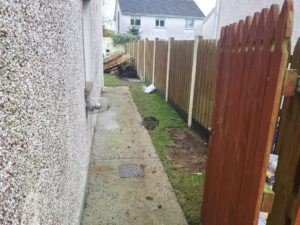 Barleystone Paved Patio with Concrete Base for Shed in Naas, Co. Kildare