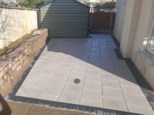 Barleystone Slabbed Patio with Connemara Walling in Kilcullen, Co. Kildare