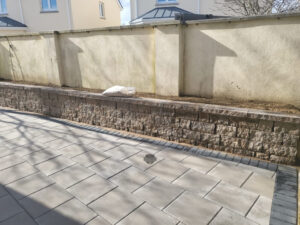 Barleystone Slabbed Patio with Connemara Walling in Kilcullen, Co. Kildare