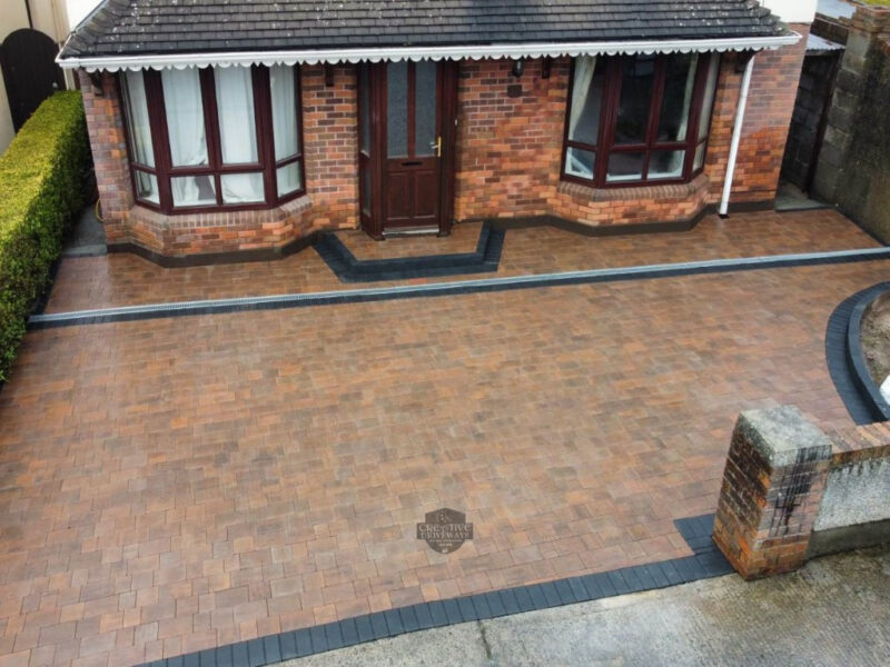 Barleystone Walnut Paved Driveway with Charcoal Border in Naas, Co. Kildare