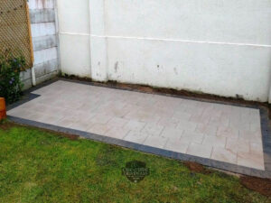 Birch Barleystone Patio with Damson Border in Naas, Co. Kildare