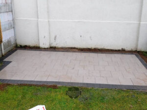 Birch Barleystone Patio with Damson Border in Naas, Co. Kildare