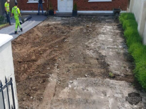 Gravel Driveway with Railway Sleeper Flower Beds in Limerick City