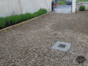 Gravel Driveway with Railway Sleeper Flower Beds in Limerick City