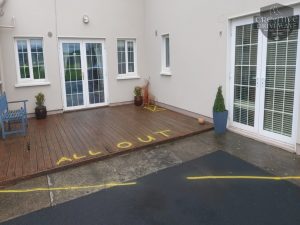 Limestone Patio with Connemara Wall in Limerick City