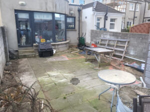 Patio with Barleystone Slabs and Block Paving in Artane, Dublin