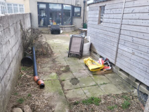 Patio with Barleystone Slabs and Block Paving in Artane, Dublin