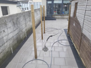 Patio with Barleystone Slabs and Block Paving in Artane, Dublin