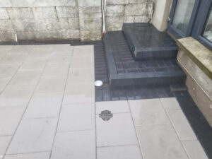 Patio with Barleystone Slabs and Block Paving in Artane, Dublin