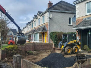 Resin Bound Driveway with Brick Border and Step in Celbridge, Co. Kildare