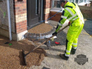 Resin Bound Driveway with Brick Border and Step in Celbridge, Co. Kildare