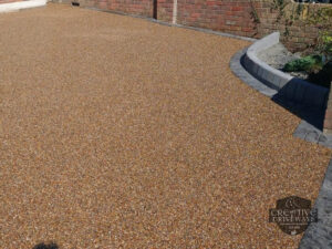 Resin Bound Driveway with Brick Border and Step in Celbridge, Co. Kildare