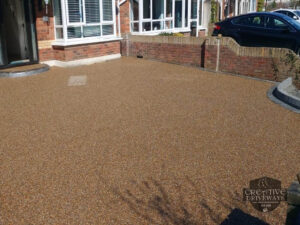 Resin Bound Driveway with Brick Border and Step in Celbridge, Co. Kildare