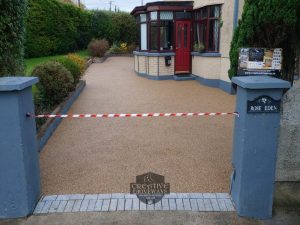 Resin Bound Driveway with Granite Brick Apron in Limerick City