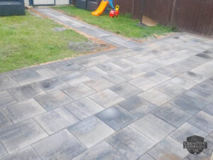 Silver Grey Barleystone Patio with Damsen Border in Limerick City