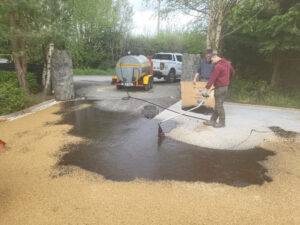 Tar and Chip Driveway with Golden Granite Setts in Monasterevin, Co. Kildare