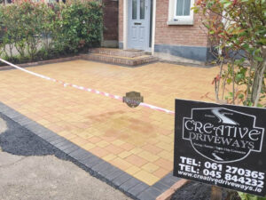 Tegula Paved Driveway with Charcoal Border in Rathcoole, Co. Dublin