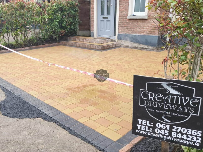 Tegula Paved Driveway with Charcoal Border in Rathcoole, Co. Dublin
