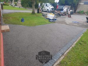 Two Resin Bound Driveways with Charcoal Border in Limerick City