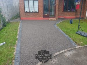 Two Resin Bound Driveways with Charcoal Border in Limerick City